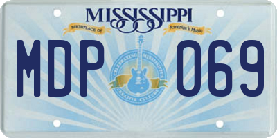 MS license plate MDP069