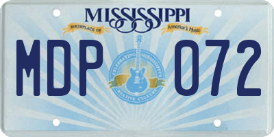 MS license plate MDP072