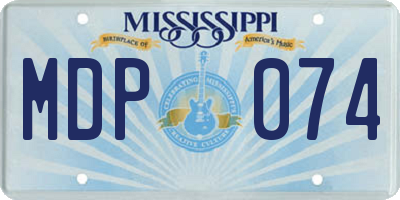 MS license plate MDP074