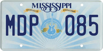 MS license plate MDP085