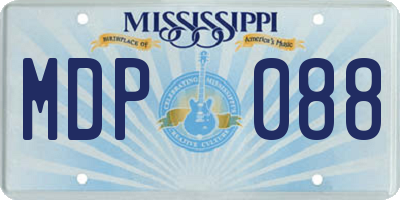 MS license plate MDP088