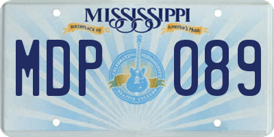 MS license plate MDP089