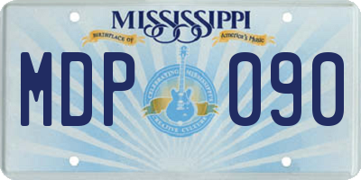 MS license plate MDP090