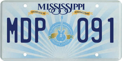MS license plate MDP091