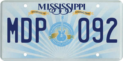 MS license plate MDP092