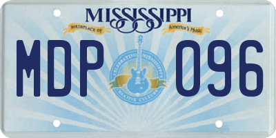 MS license plate MDP096