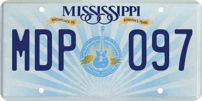 MS license plate MDP097