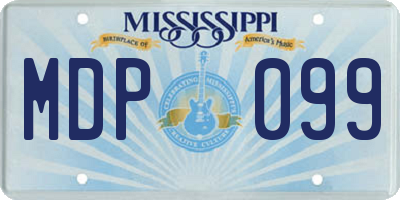 MS license plate MDP099