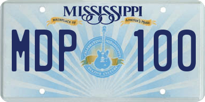 MS license plate MDP100