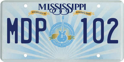 MS license plate MDP102