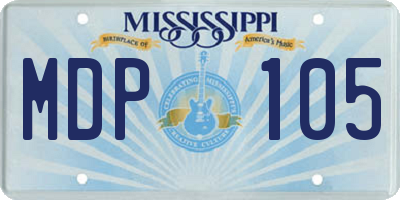 MS license plate MDP105