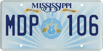 MS license plate MDP106