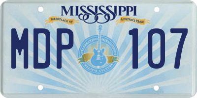 MS license plate MDP107