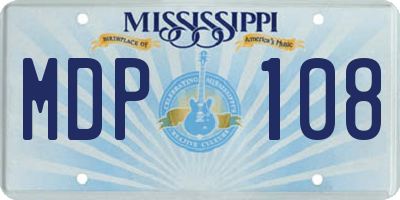 MS license plate MDP108