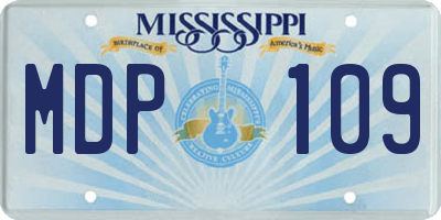 MS license plate MDP109