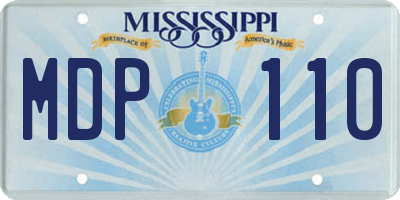 MS license plate MDP110