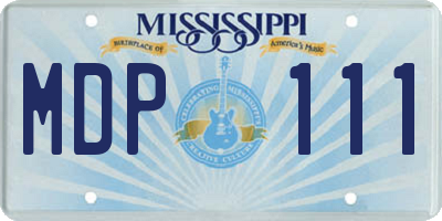 MS license plate MDP111