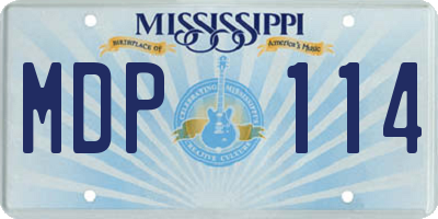 MS license plate MDP114