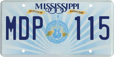MS license plate MDP115