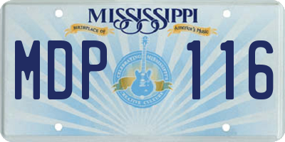 MS license plate MDP116