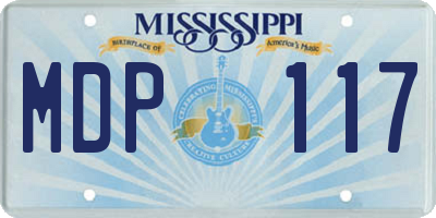 MS license plate MDP117