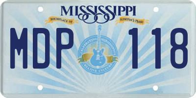 MS license plate MDP118