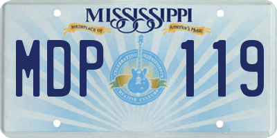 MS license plate MDP119