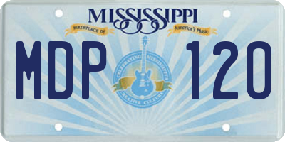 MS license plate MDP120