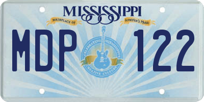 MS license plate MDP122