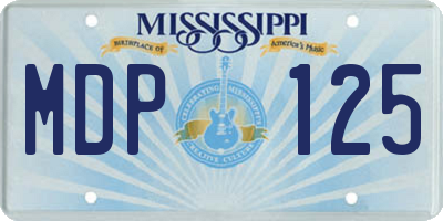 MS license plate MDP125
