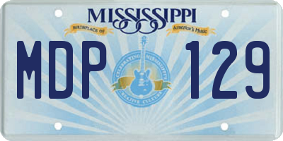 MS license plate MDP129