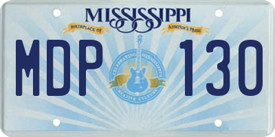 MS license plate MDP130