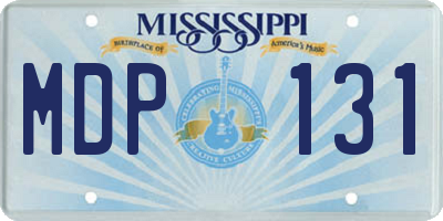 MS license plate MDP131