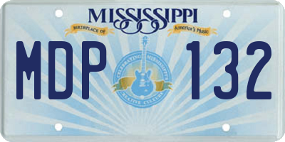 MS license plate MDP132