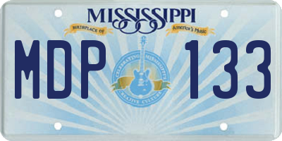 MS license plate MDP133