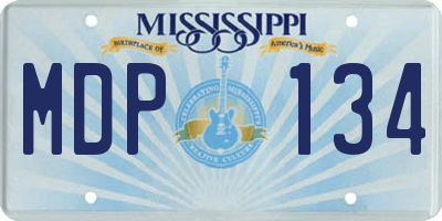 MS license plate MDP134