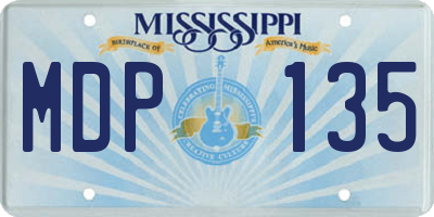 MS license plate MDP135