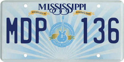 MS license plate MDP136