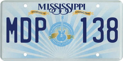 MS license plate MDP138