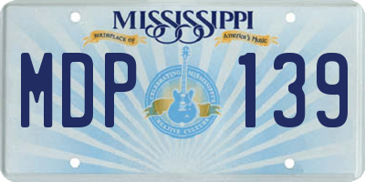 MS license plate MDP139