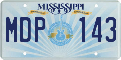 MS license plate MDP143