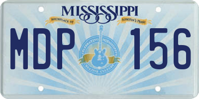 MS license plate MDP156