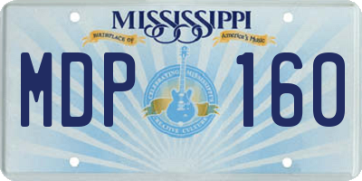 MS license plate MDP160