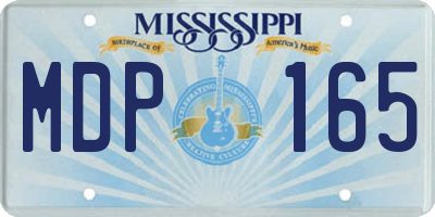 MS license plate MDP165