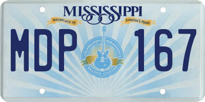 MS license plate MDP167