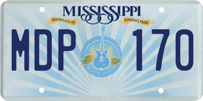 MS license plate MDP170