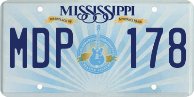 MS license plate MDP178