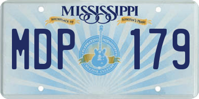MS license plate MDP179