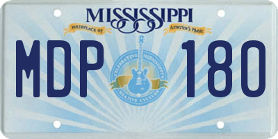 MS license plate MDP180