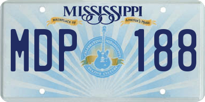 MS license plate MDP188